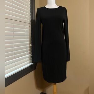 Nordstrom Walter Baker Classic knit Black Long Sleeve Dress Open Back